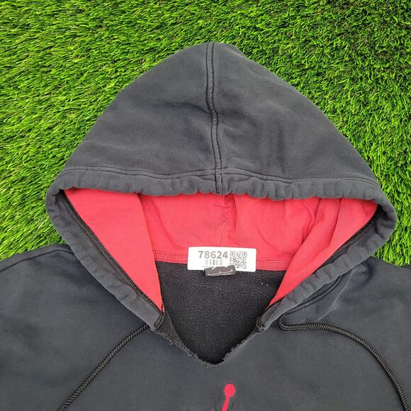 Vintage Air Jordan Terry Hoodie Large 25x27 Baggy Faded Black - Picture 2 of 12